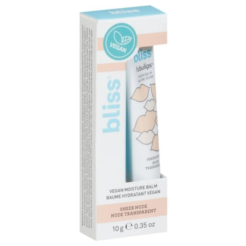Bliss Fabulips Vegan Moisture Balm - Sheer Nude (White & Nude)